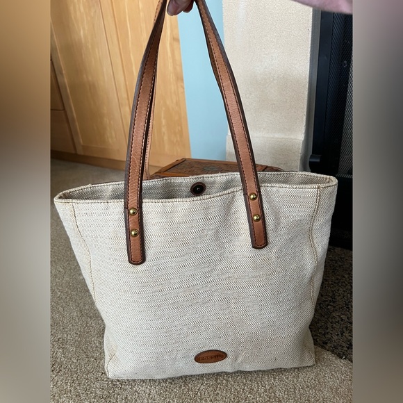 Fossil Vintage Shopper Multicolor Leather and Woven Textile Tote Bag - Picture 6 of 16